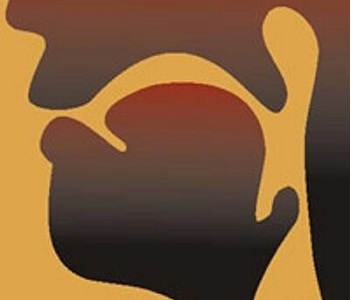 Illustration of cutaway view of mouth and top of esophagus.